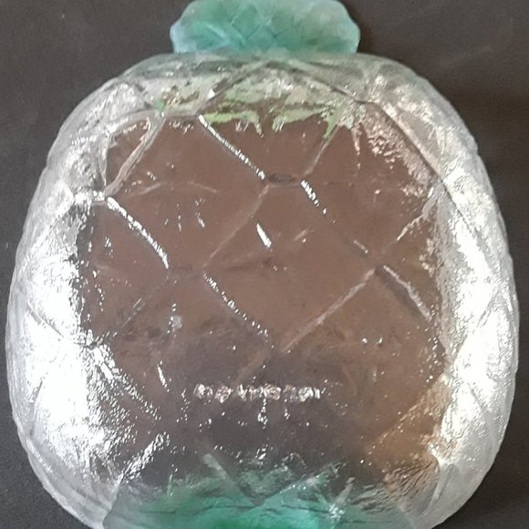 VINTAGE KIG INDONESIA PINEAPPLE GLASS DISH - FOR TRINKETS - CANDIES - ANYTHING - Picture 5 of 6